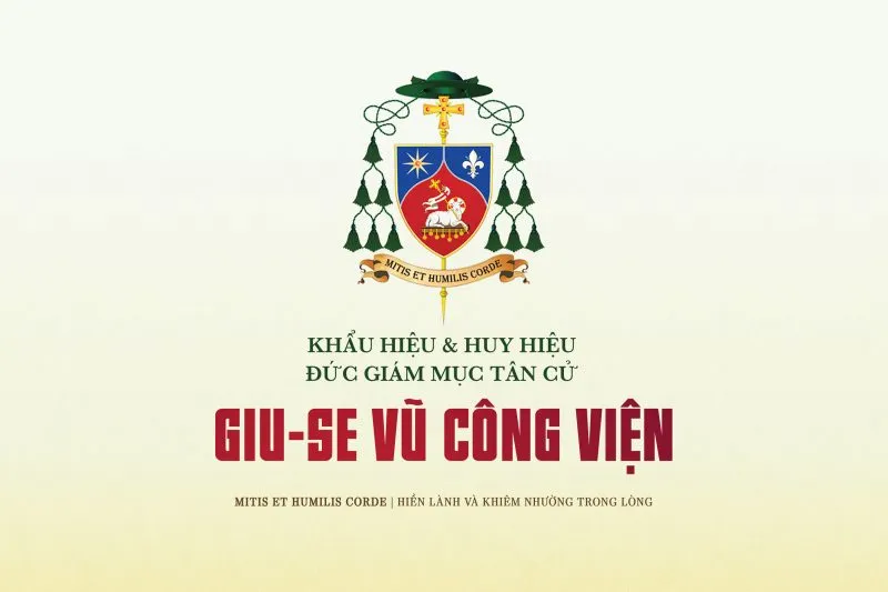 Khẩu hiệu và huy hiệu Đức Giám mục Phụ tá tân cử Giu-se Vũ Công Viện