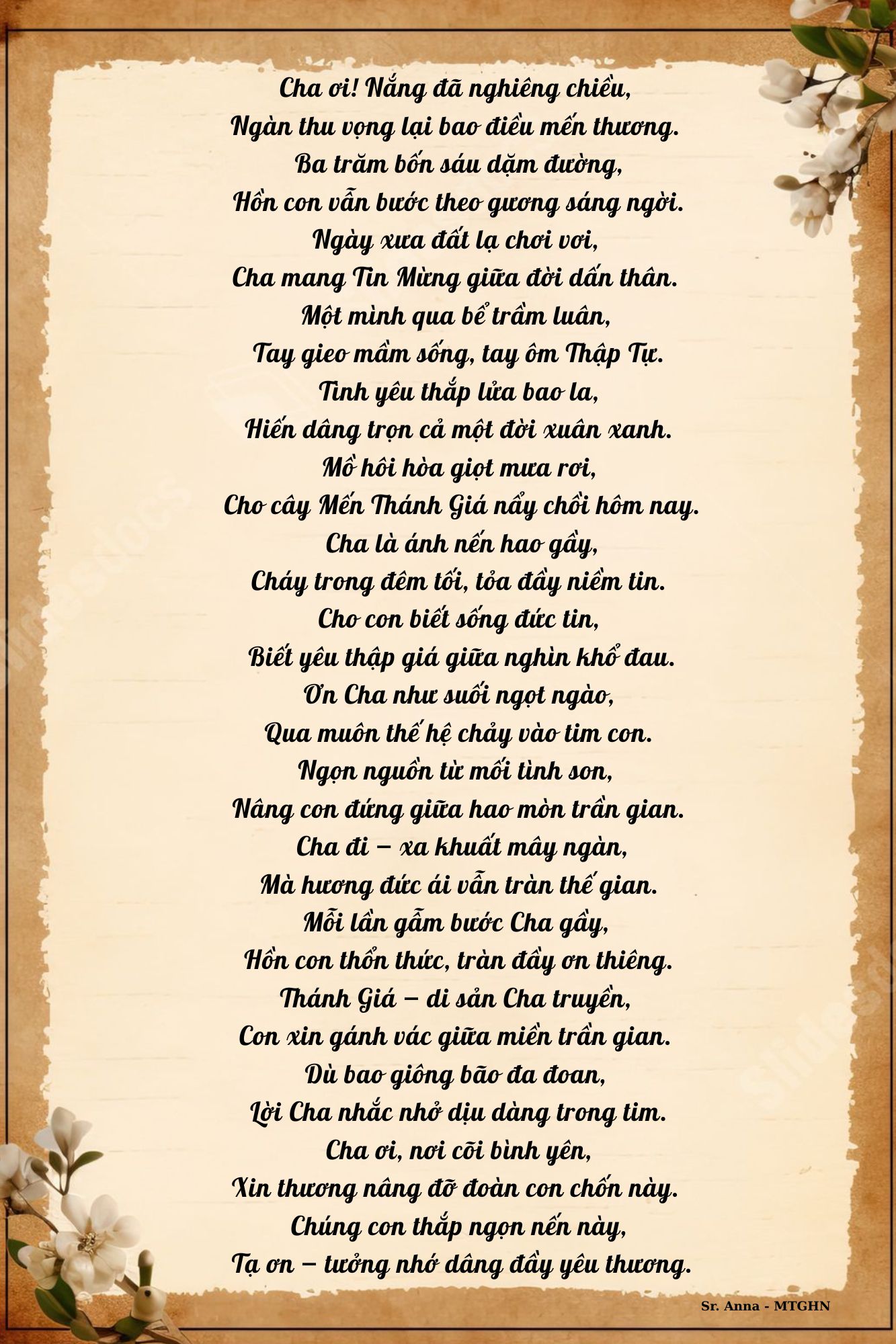 Gửi Cha - Người Cha tinh thần kính yêu